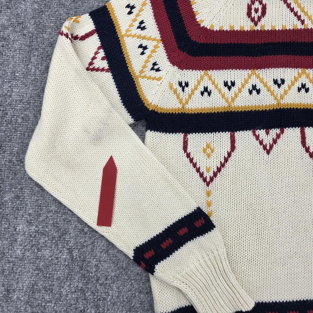 Youngbloods Sweater Men Medium Cream Southwestern Aztec Acrylic Knit Pullover 90 - Picture 13 of 16